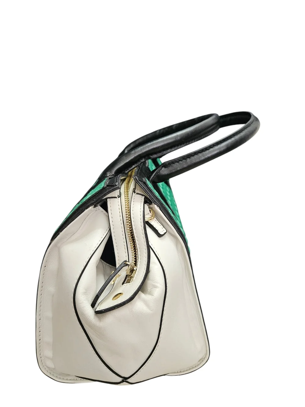 Vince Camuto Mint Green & Black Studded Satchel